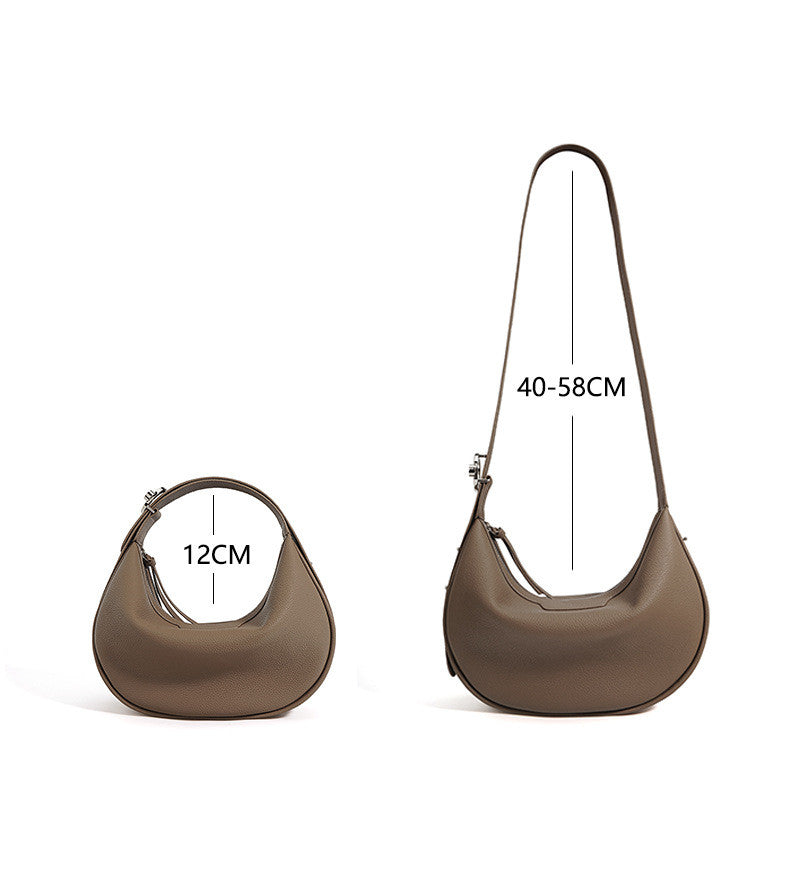 Stylish Crescent Leather Shoulder Bag for Women - Fashionable Crossbody Purse with Adjustable Strap - Perfect for Work, Travel & Everyday Use