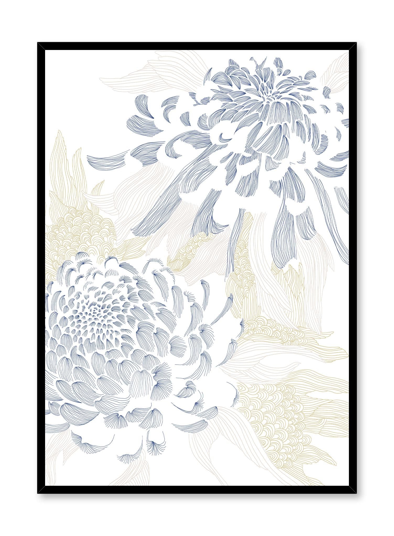 Hanakotoba Floral Art Print - Japanese Flower Language Poster for Home & Office Decor | Perfect for Living Room, Bedroom, or Gift