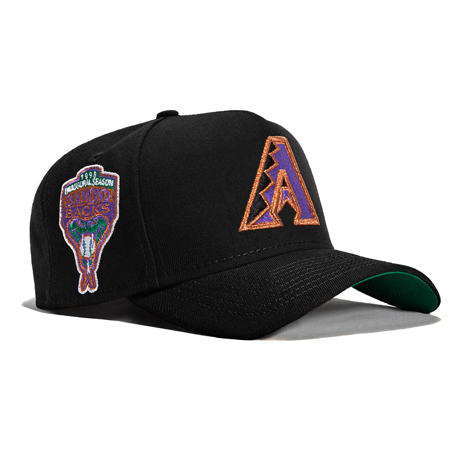 New Era 9Forty A-Frame Arizona Diamondbacks Inaugural Patch Snapback Hat - Black | Official MLB Baseball Cap for Men & Women | Perfect for Games, Fan Gear & Streetwear Fashion