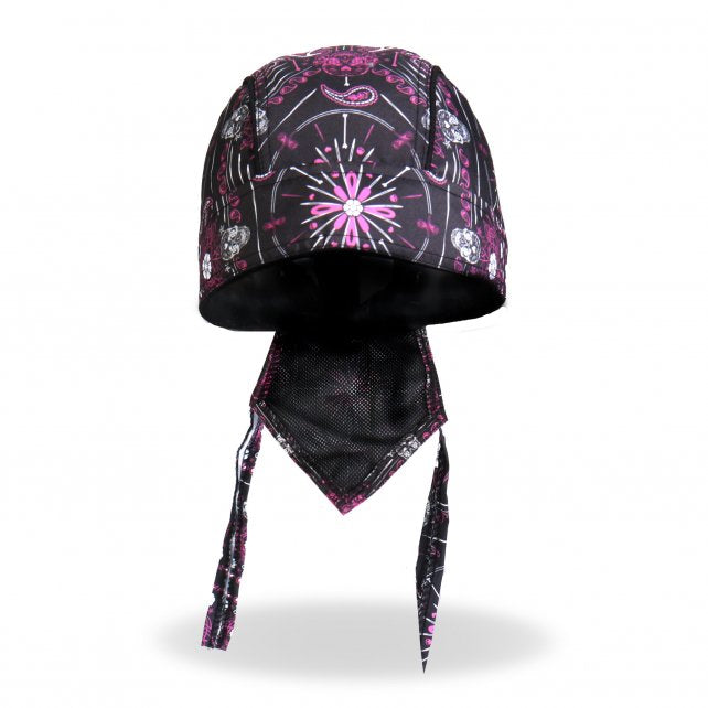 Premium Day of the Dead Headwrap – Paisley Sugar Skull Du Rag for Men & Women | Stylish Bandana for Bikers, Motorcycle Riders & Festival Goers | Perfect for Halloween, Dia de los Muertos & Themed Parties
