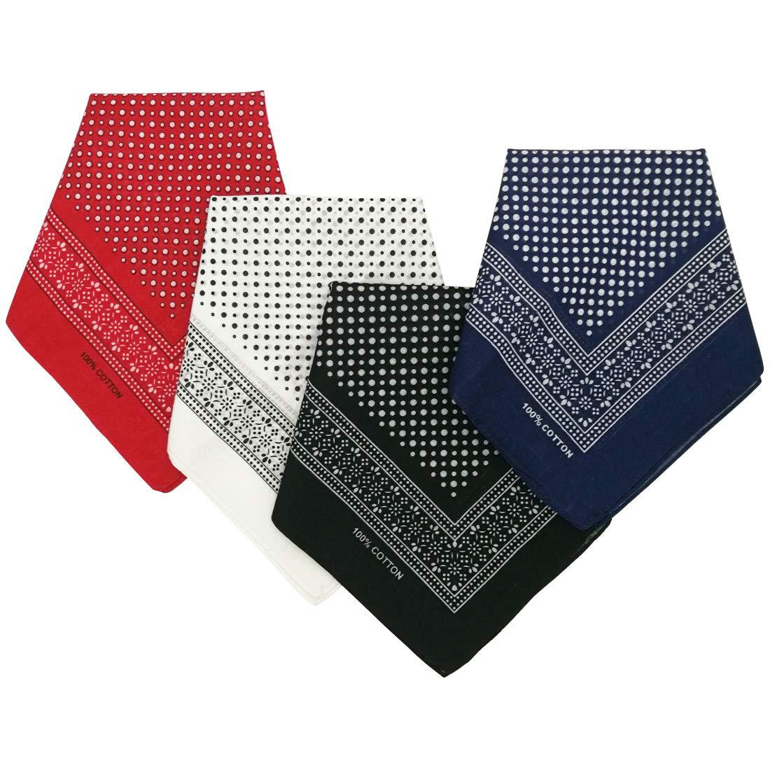 Ebossy 100% Cotton Polka Dot Head Wrap Bandana Headband & Neckerchief for Women - Stylish Hair Accessory for Work, Travel, and Fashion Outfits