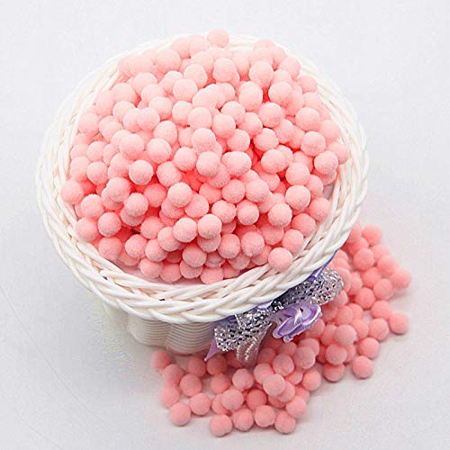 Dalab Mini Fluffy 8mm White Pom Poms - Soft Round DIY Craft Pompoms for Sewing, Kids Toys, Home Decor, Gift Wrapping & Party Supplies (20g, 16-Pack)
