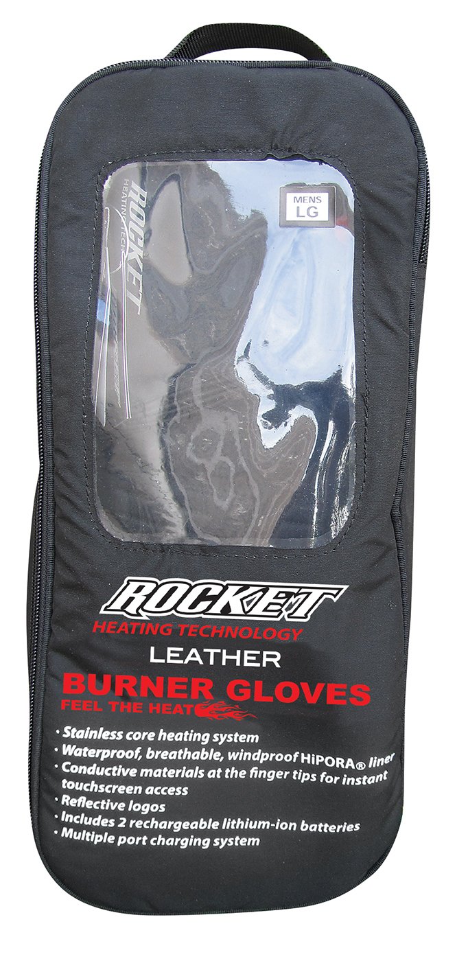 Joe Rocket Men's Heated Motorcycle Gloves - Premium Leather Burner Gloves for Winter Riding & Extreme Cold Weather Protection