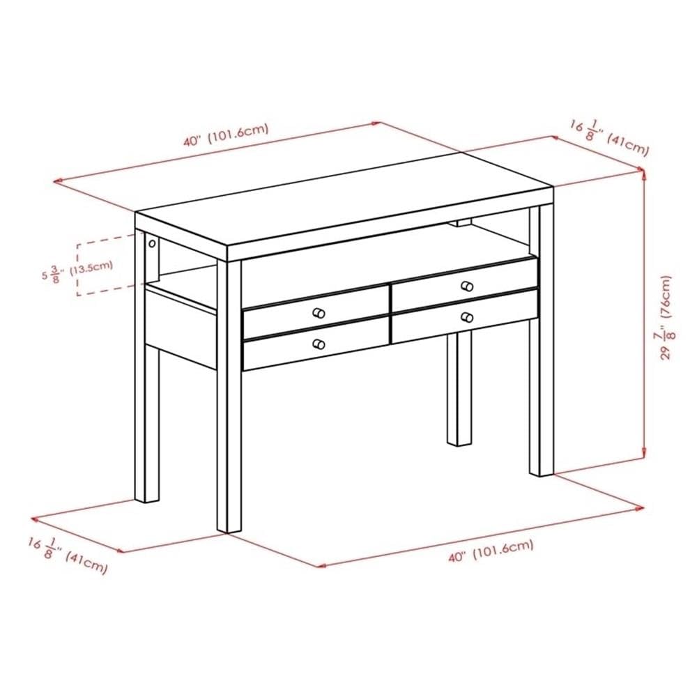 Pemberly Row Solid Wood Espresso Console Table - Transitional Style Entryway Furniture for Hallway, Living Room & Foyer Decor