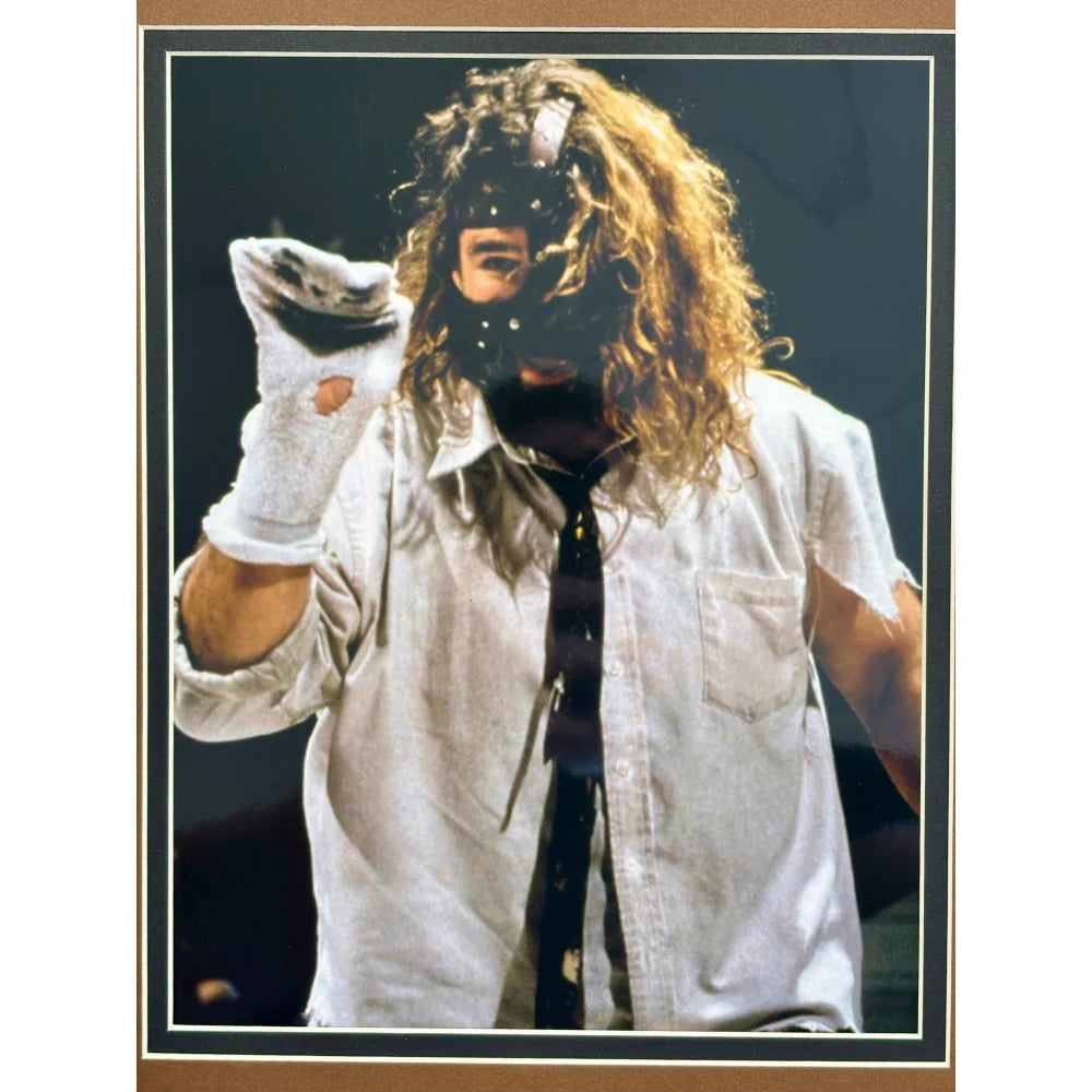 Authentic Mankind Mick Foley Autographed Mr. Socko Drawing Framed with JSA COA - WWE WWF Wrestling Memorabilia for Collectors & Man Cave Decor
