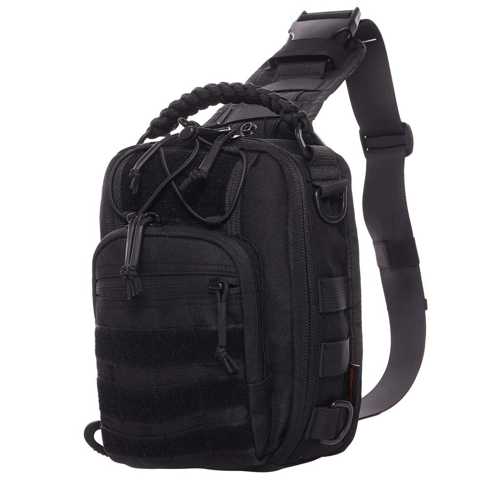 Tactical Sling Backpack - Military Molle Shoulder Bag - 1050D Nylon Rover Assault Range Pack - Perfect for Outdoor, Hiking, Hunting & Travel