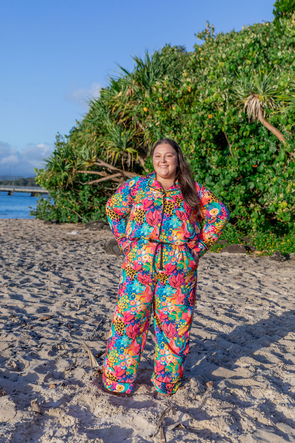 Kasey Rainbow Sundown LS Shirt & Pant Sleepwear Set - Cozy Matching Pajamas for Women | Perfect for Lounging, Sleepovers & Relaxing at Home