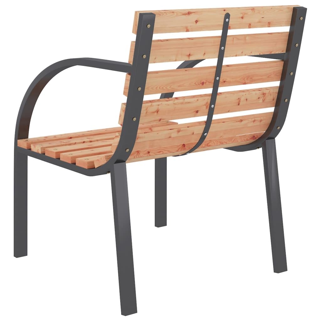 vidaXL Durable Wooden Patio Chairs with Steel Frame - 2 Piece Outdoor Seating Set with Backrest & Armrests, Cinerous Finish | Easy Assembly, Space-Saving Deck Furniture for Garden, Poolside & Backyard Relaxation