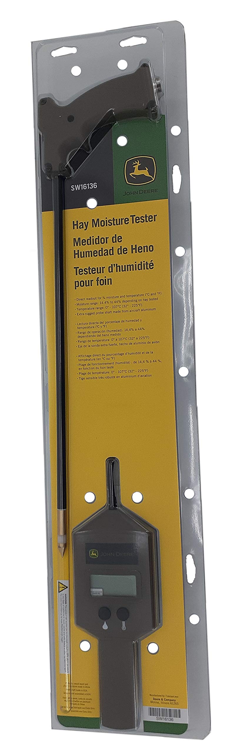 John Deere SW16136 Hay Moisture Tester - Digital Forage & Bale Moisture Analyzer for Farmers & Ranchers - Perfect for Field Testing & Storage Management
