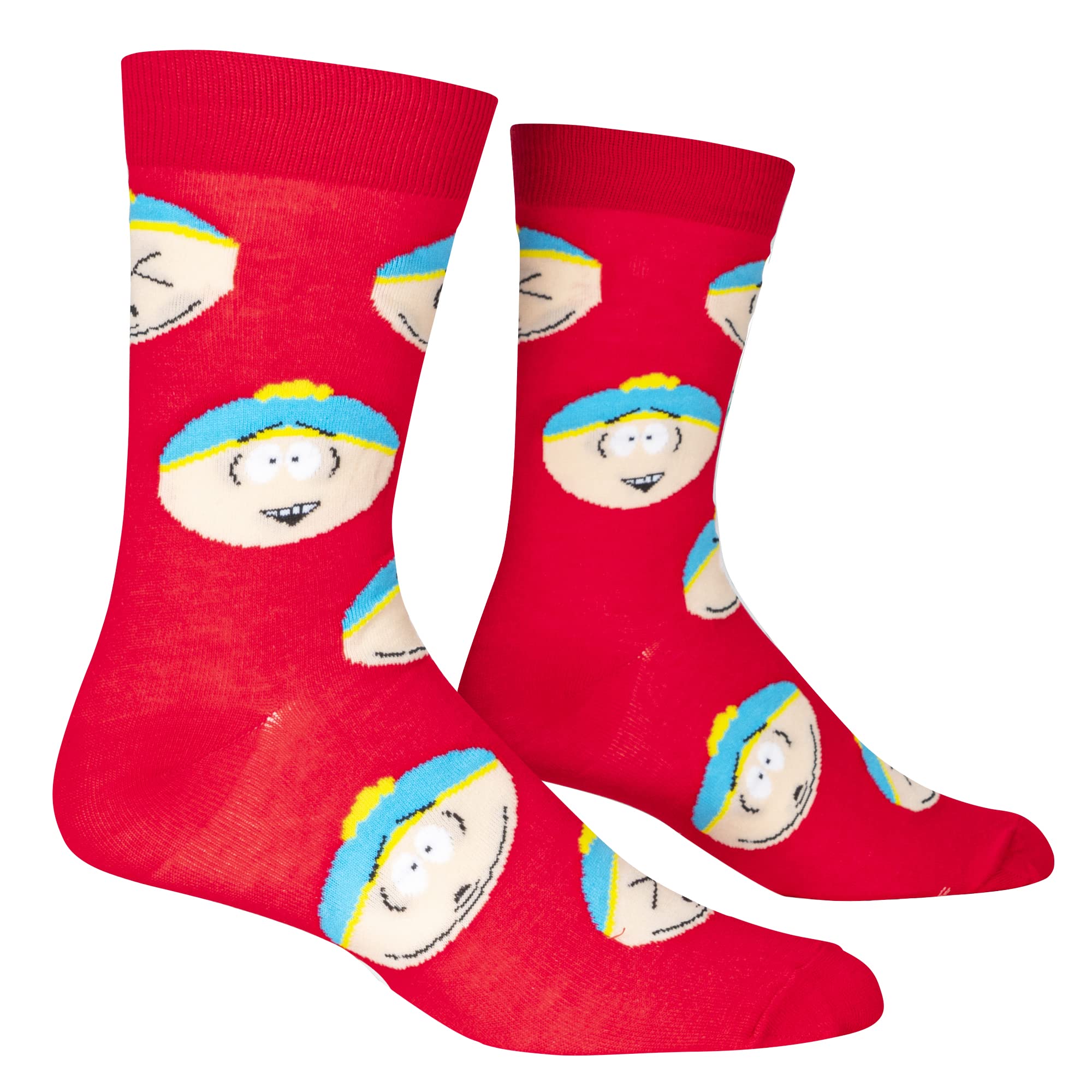 Funny Cartman Face Print Novelty Crew Socks for Men - South Park Inspired Crazy Socks - Perfect for Cosplay, Gifts & Everyday Wear