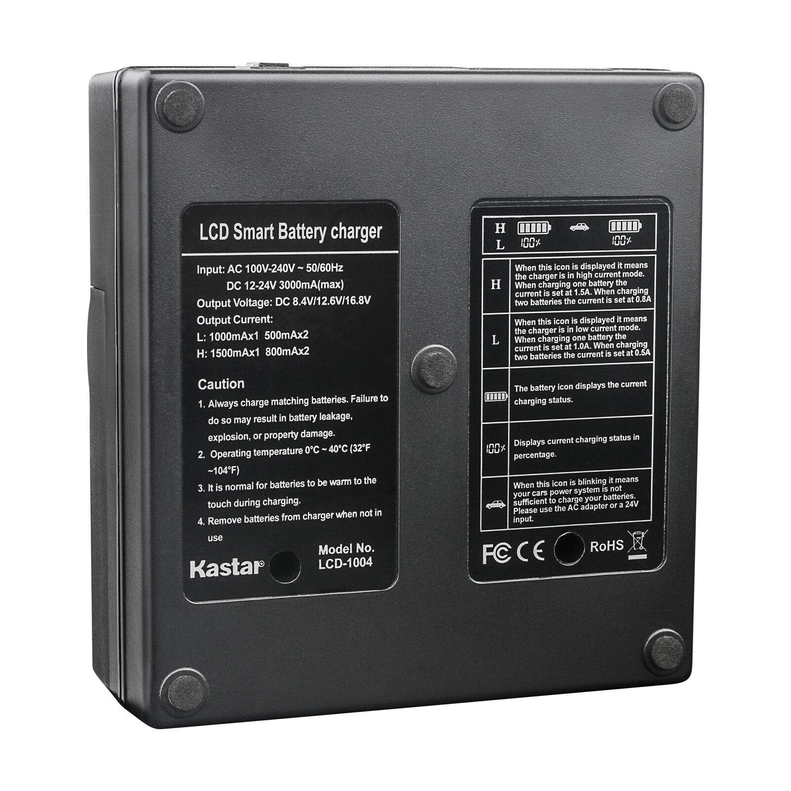 Kastar 3-Pack Fully Decoded LP-E19 Battery & LCD Dual Fast Charger for Canon LP-E19/LP-E19N/LP-E4/LP-E4N - Compatible with Canon 5751B002, LC-E4/LC-E4N/LC-E19/LC-E19N Chargers - Perfect for Travel, Photography & Professional Shoots