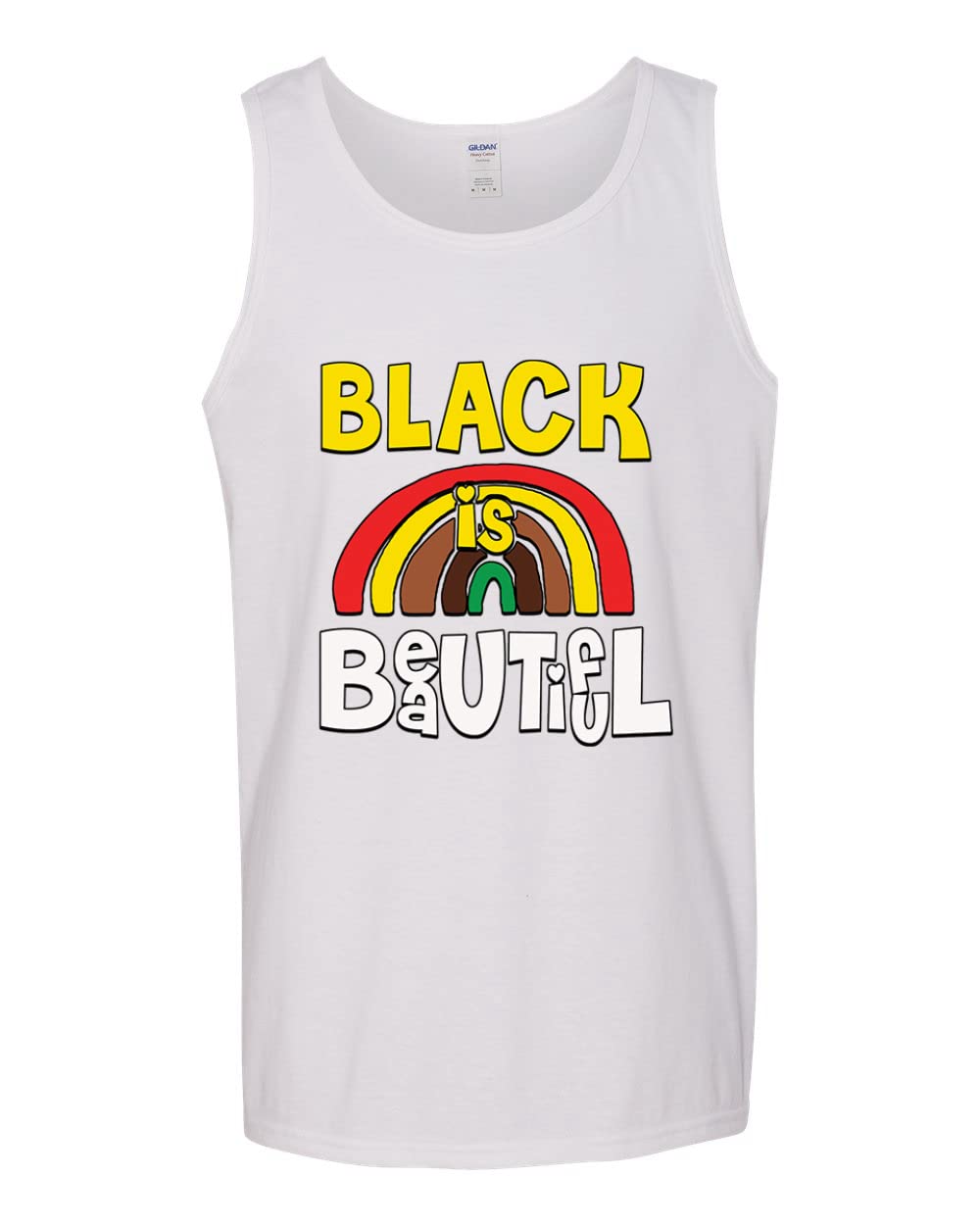 Wild Bobby Black is Beautiful Black Pride Men's Graphic Tank Top - Black Empowerment & Pride Apparel for Casual Wear, Gym, and Summer Outfits