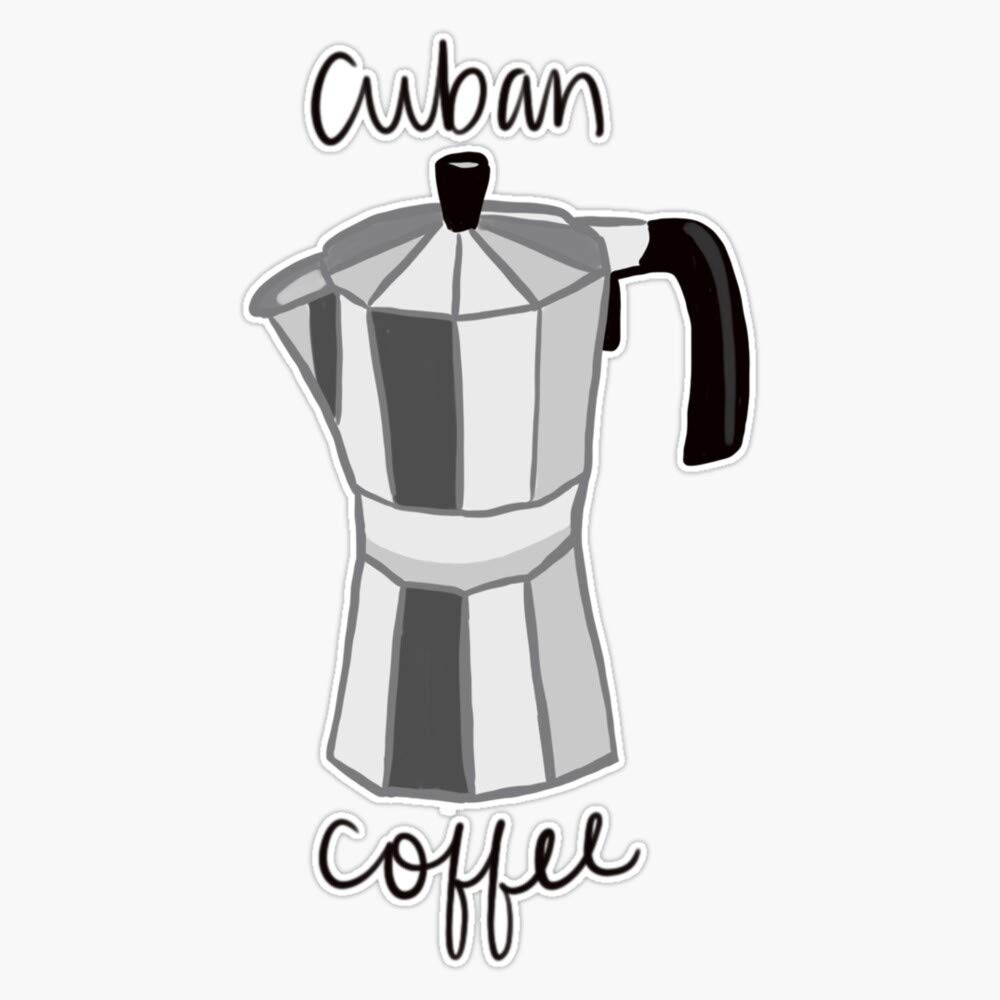 Cuban Coffee Maker Sticker - Vinyl Decal for Wall, Laptop, Window, Car Bumper - 5 Inch Waterproof Decorative Sticker - Perfect for Coffee Lovers & Home Office Decor