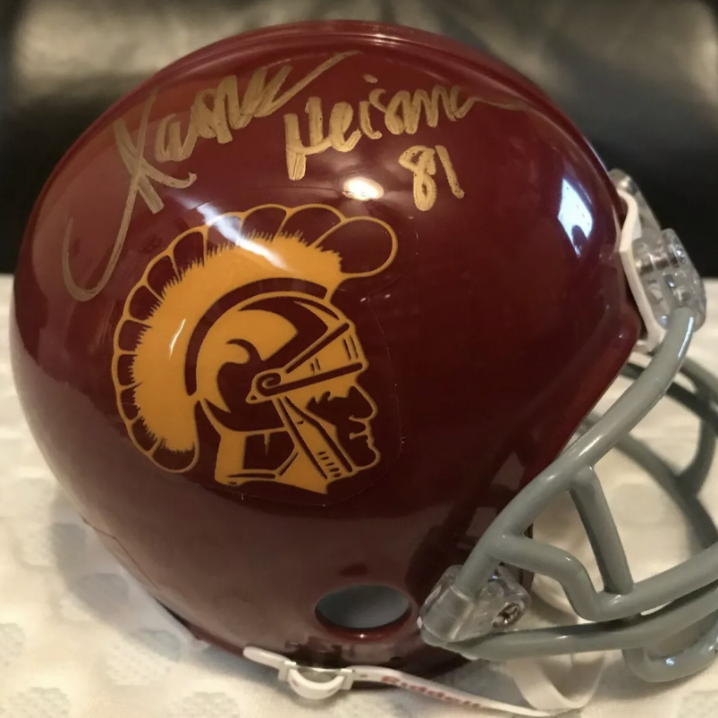 Marcus Allen Signed USC Trojans Mini Helmet with Heisman 81 Inscription - Authentic Autographed Collectible for Football Fans, Memorabilia Display, and Sports Decor