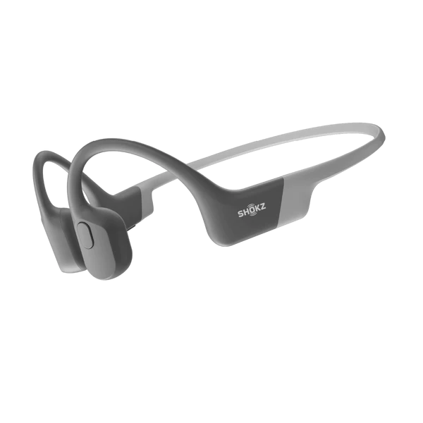 Shokz OpenRun Grey - Premium Bone Conduction Headphones for Running, Cycling & Workouts - Wireless Bluetooth Sport Headset with Sweatproof Design & Secure Fit