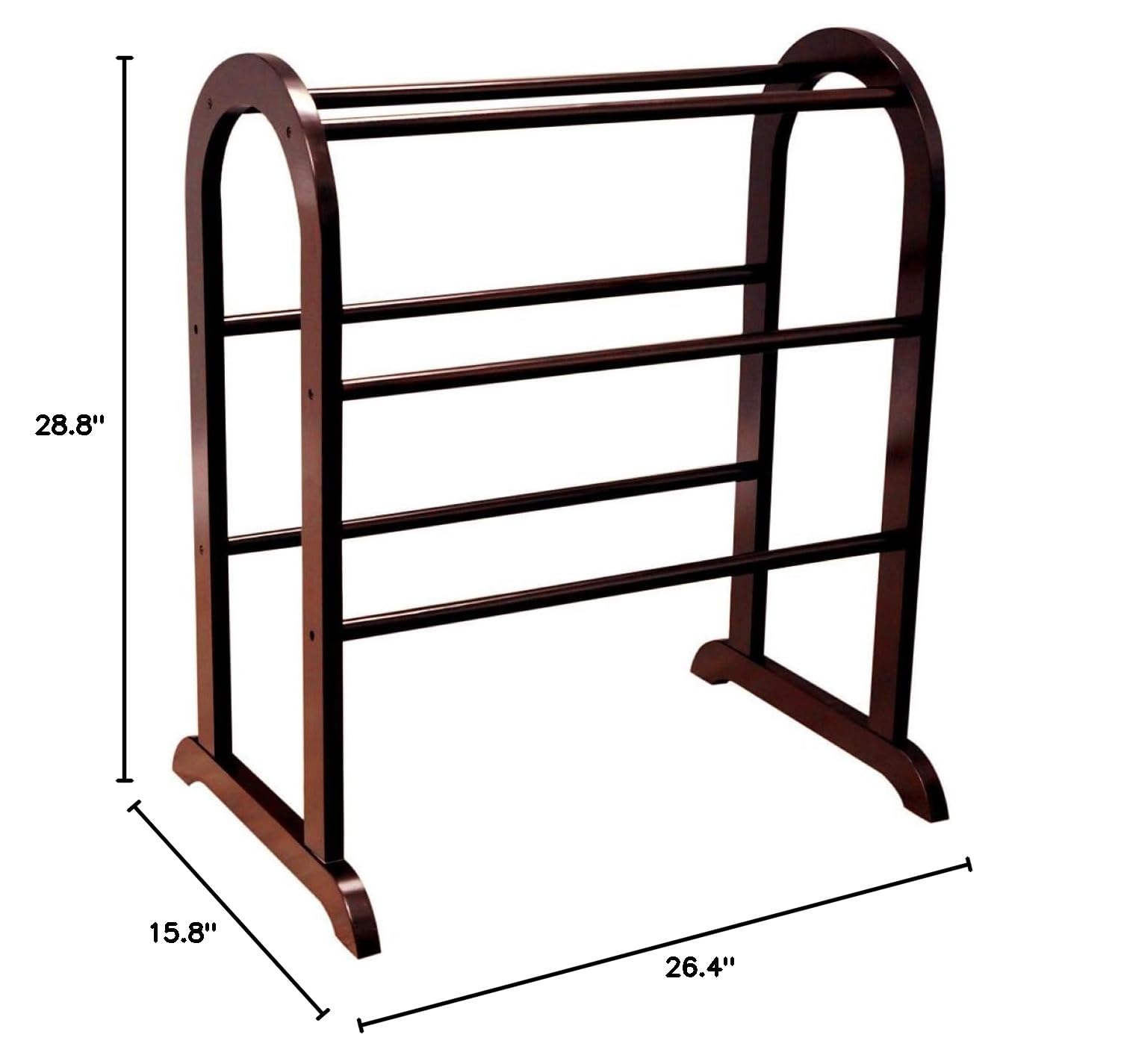 Frenchi Home Furnishing Wooden Quilt Rack - Cherry Finish Storage Organizer for Blankets, Throws & Bedspreads | Perfect for Bedroom, Living Room & Hallway Decor