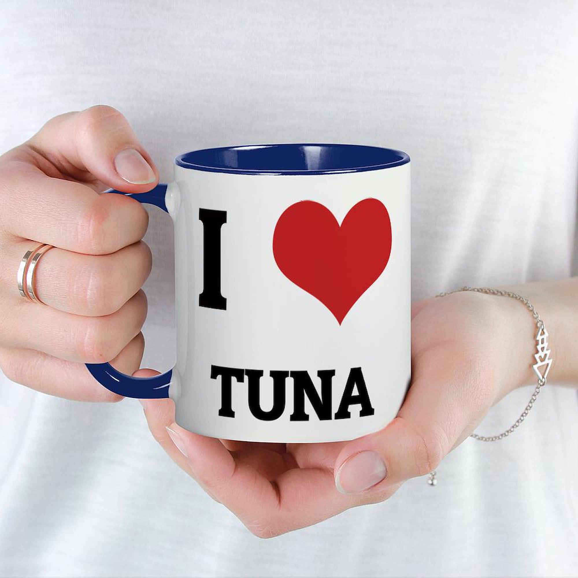I Love Tuna 11 oz Ceramic Coffee Mug - 325ml Funny Fish Lover Gift for Tea & Hot Drinks - Perfect for Office, Home & Gifts
