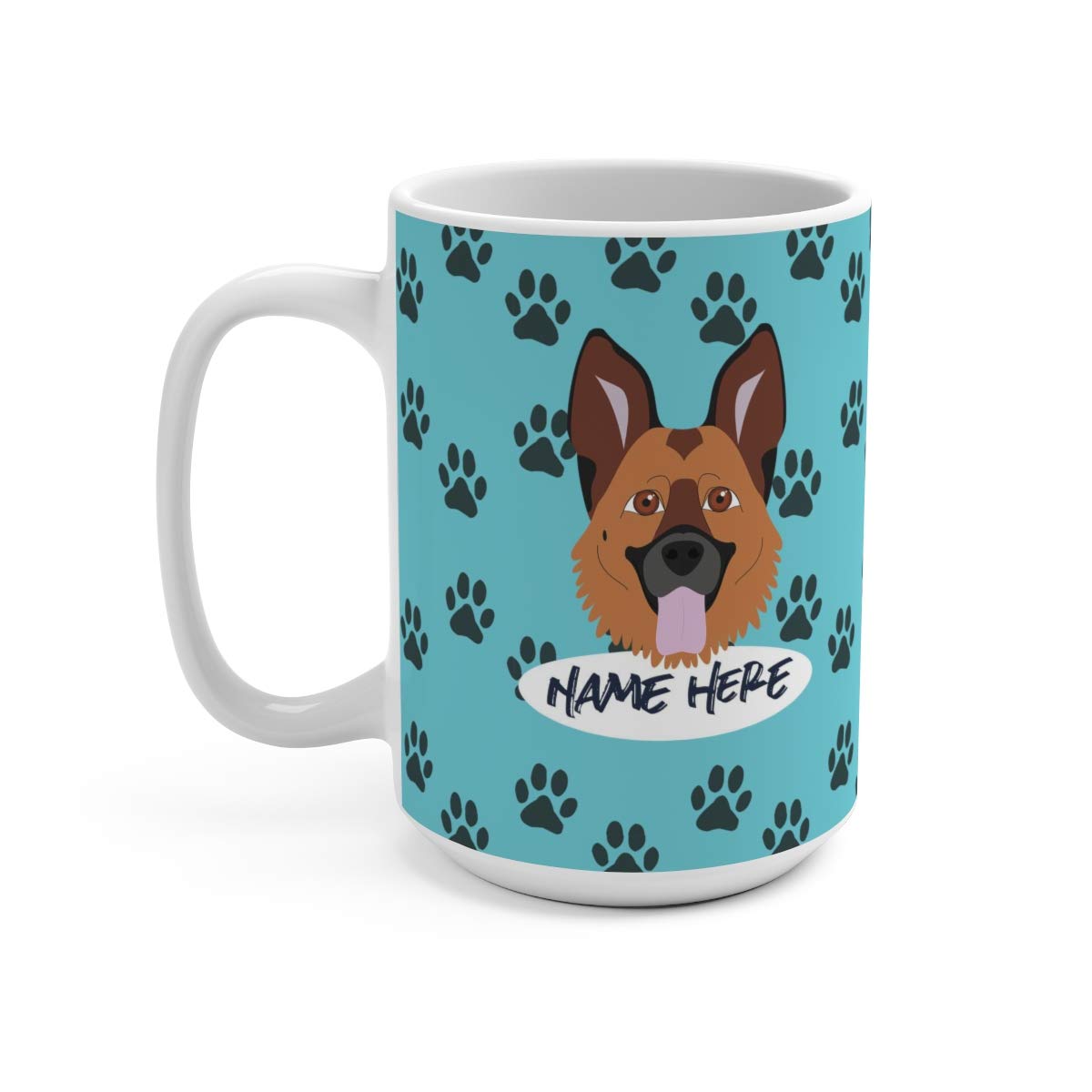 German Shepherd Custom 15oz Ceramic Coffee Mug - Personalized Dog Lover Gift for Mom & Dad - Dishwasher & Microwave Safe - Perfect for Home, Office & Pet Lovers