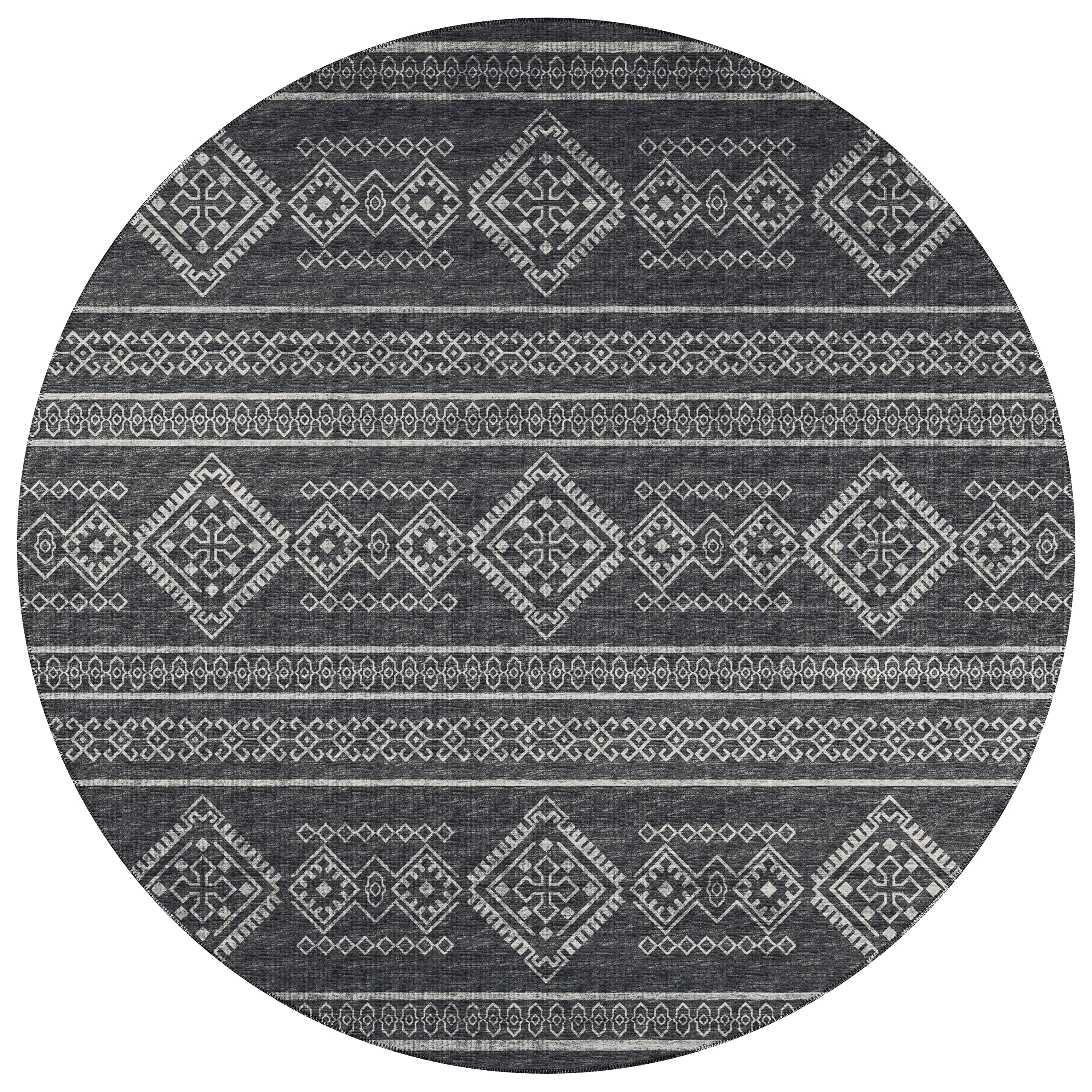 Addison Rugs Yuma AYU44 Gray 8' x 8' Square Area Rug - Soft Modern Floor Carpet for Living Room, Bedroom & Office Decor