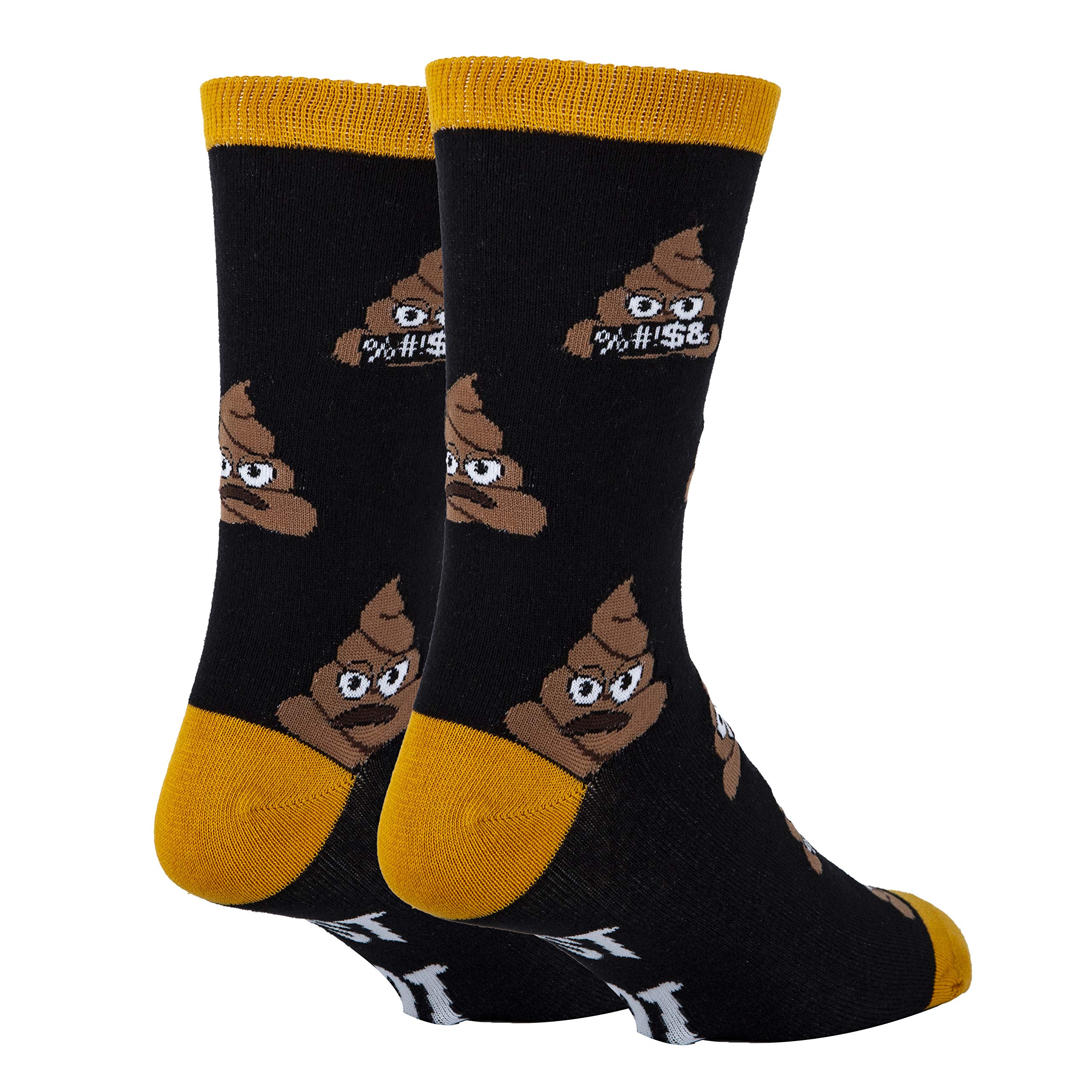 Funny Emoji Crew Socks for Men - Crazy Dress Cotton Novelty Socks (Size 8-13) | Comfortable & Breathable for Casual Wear, Gifts & Cosplay