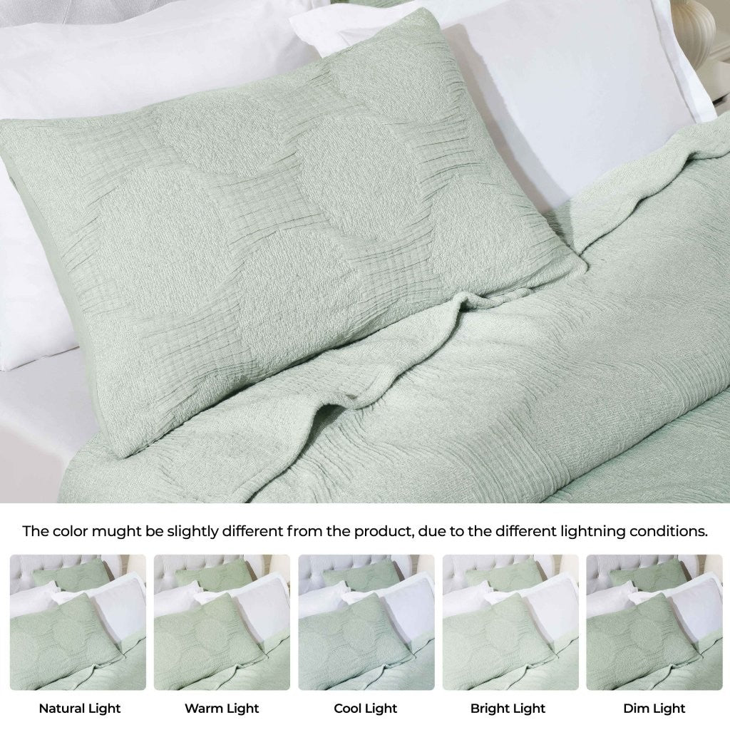 Tanta Cotton Medium Weight Crinkle Woven Coverlet - Soft & Breathable Bedspread for All Seasons | Perfect for Bedroom Decor, Guest Rooms & Cozy Home Styling