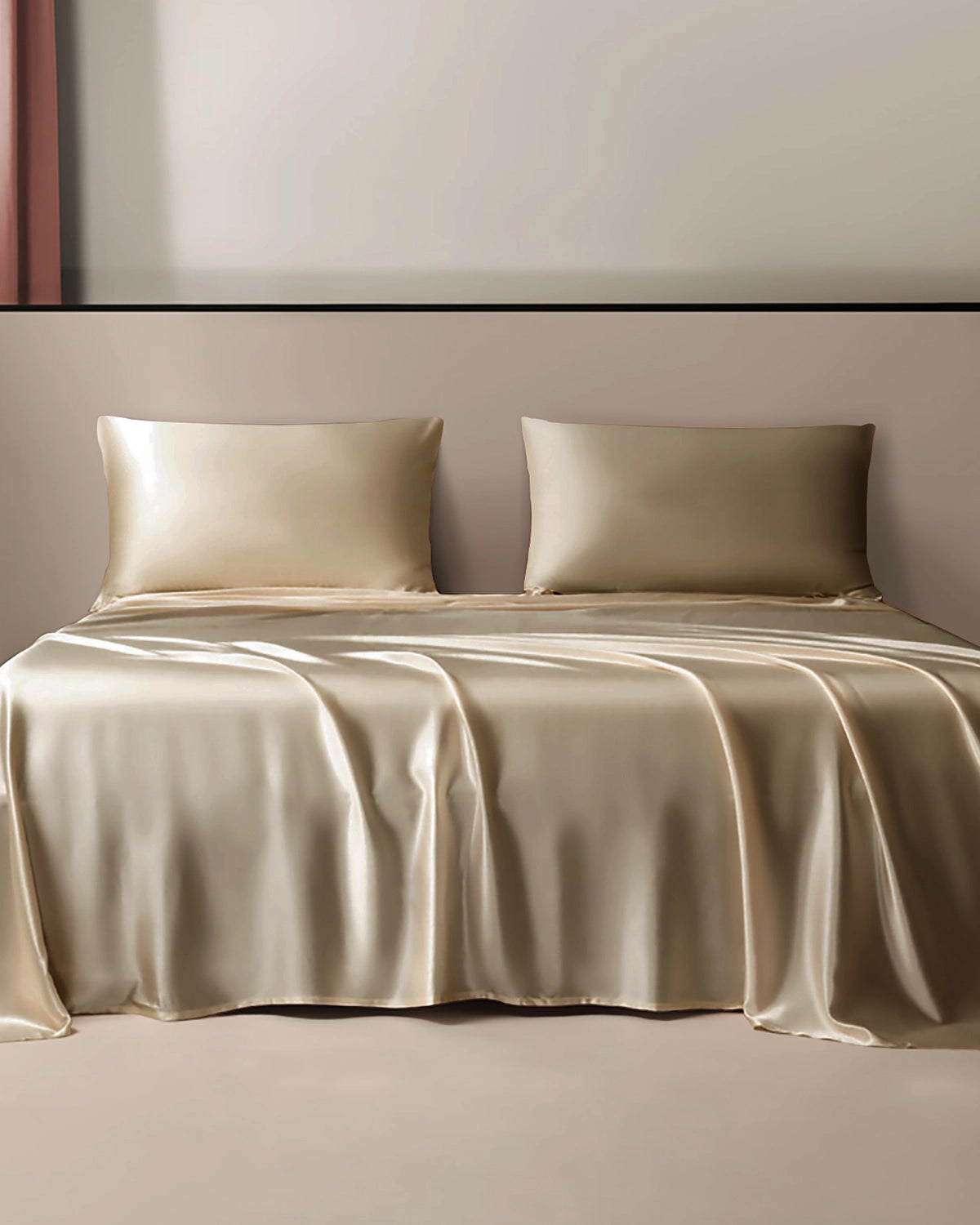 Premium 22 Momme 3-Piece Silk Flat Sheet Set - Queen Size, 100% Mulberry Silk Bedding for Luxurious Sleep - Perfect for Master Bedrooms, Guest Rooms & Hotels