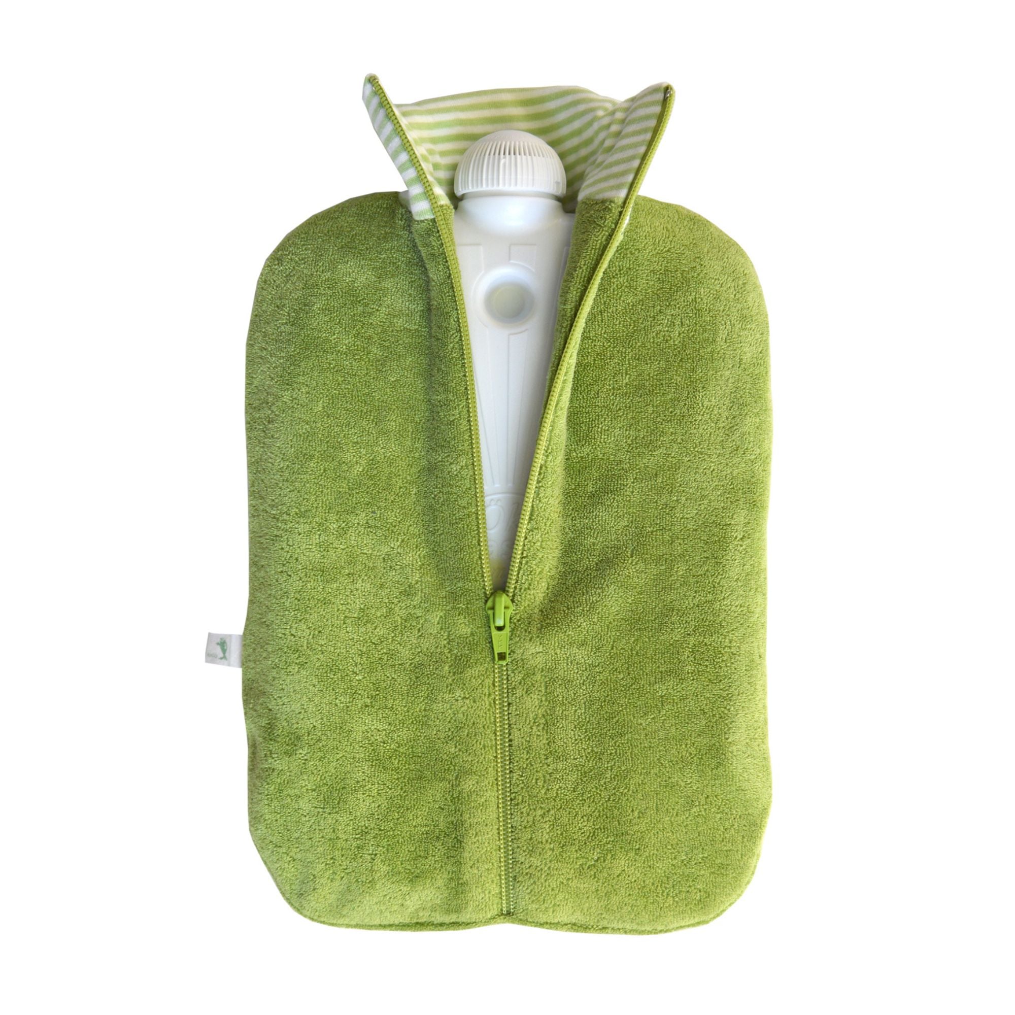 2L Eco-Friendly Hot Water Bottle with Kiwi Green Organic Cotton Cover - BPA-Free, Rubberless, Perfect for Pain Relief, Warmth & Comfort at Home or Travel