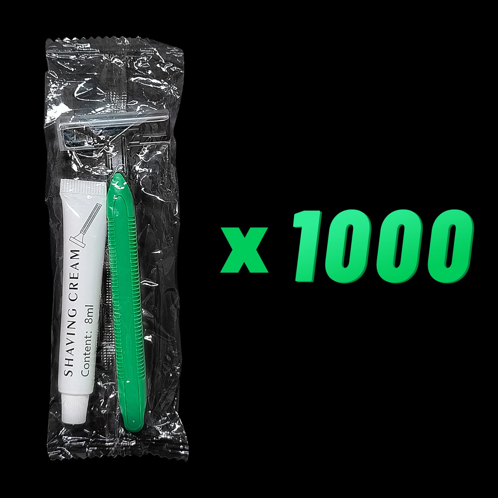 1000 Pack Kheoxusa Disposable Razors - Bulk Individually Wrapped Razors for Women & Men, Smooth Shaving for Face, Legs & Body - Perfect for Travel, Gym & Home Use (Green)