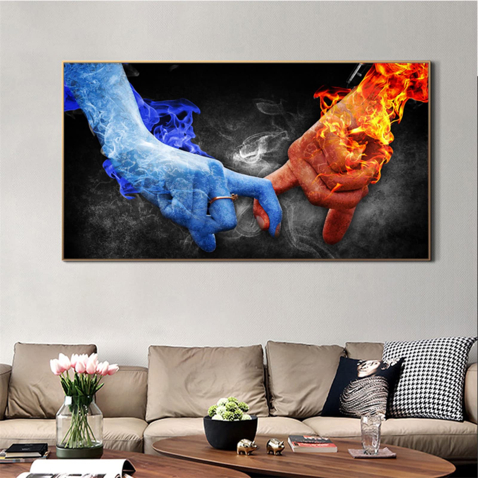 5D Diamond Painting Kit for Adults - Ice Fire Love Full Drill Diamond Art, DIY Cross Stitch Gem Embroidery Wall Decor (28x56 Inch) - Perfect for Home Decor, Gifts & Relaxation Therapy