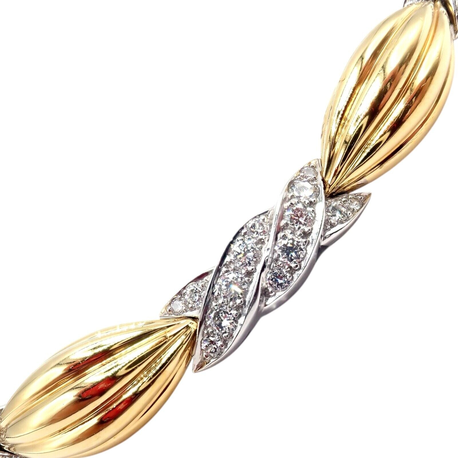 Authentic Tiffany & Co 18k Yellow & White Gold 4 Carat Diamond Candy Necklace - Elegant Jewelry Gift for Women, Perfect for Anniversaries & Special Occasions