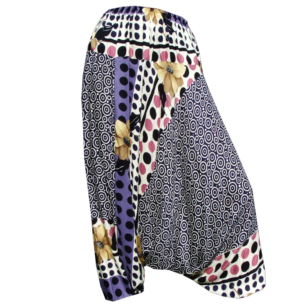 PANASIAM Aladdin Pants - Bohemian Harem Pants for Men & Women | Comfortable Unisex Yoga Pants | One Size Fits Most | Perfect for Festivals, Yoga, and Lounge Wear