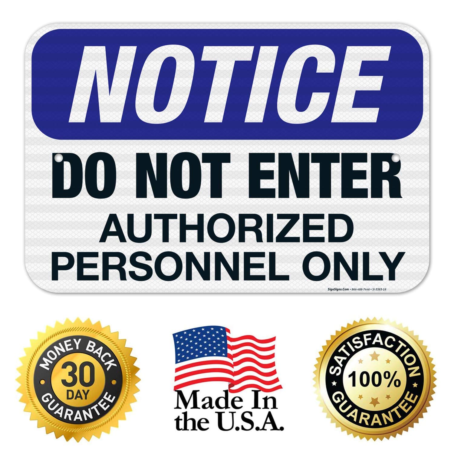 OSHA Compliant 'Do Not Enter Authorized Personnel Only' Reflective Aluminum Sign - 12x18 Inches, 3M EGP Reflective .063 Aluminum, Fade Resistant for Indoor & Outdoor Use - Made in USA | Perfect for Construction Sites, Warehouses & Restricted Areas
