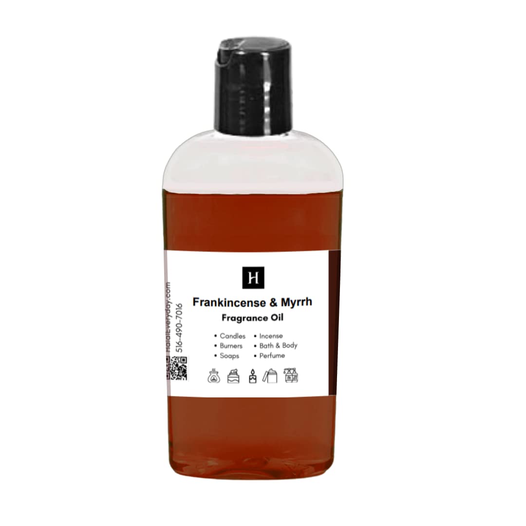 Halal Everyday Fragrance Oil - 100% Pure for Soap Making, Candle Warmer, Incense, Body Oil & DIY Perfume (Frankincense & Myrrh Scent, 16oz) - Perfect for Aromatherapy, Home Scenting & Gift Giving