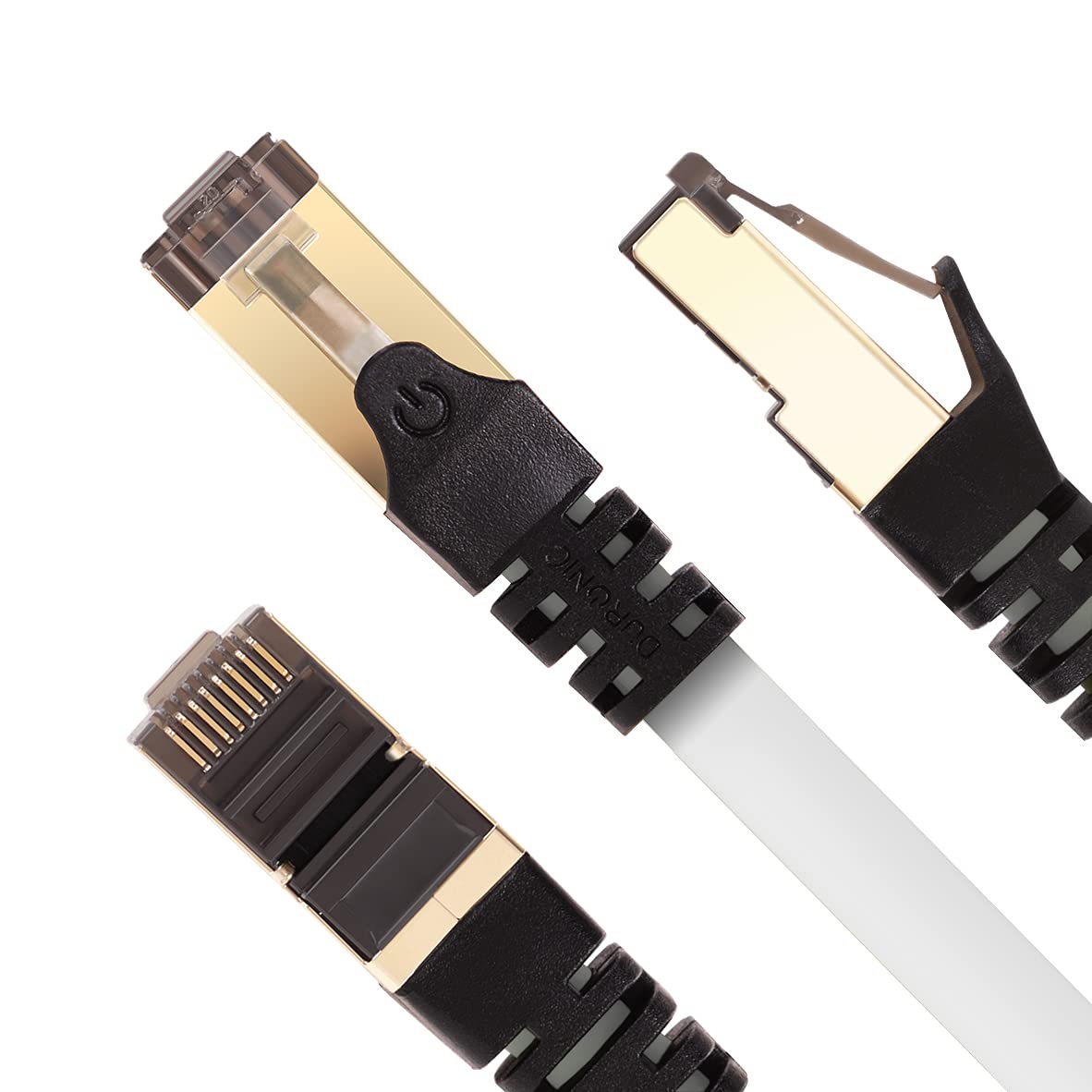 Duronic CAT8 Ethernet Cable 10M (33ft) High-Speed 40Gbps 2000MHz Shielded Network Cable - Snagless RJ45 Connector for Gaming, Streaming & Home Office - White