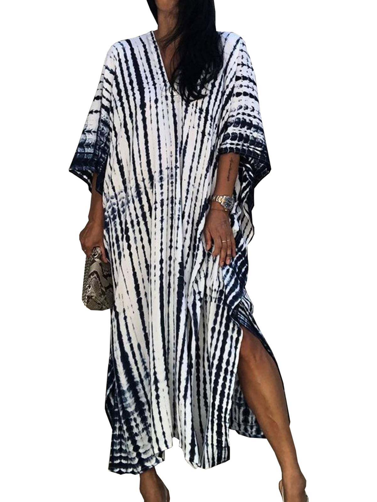 FaroDor Women's Casual Long Loose Bathing Suit Cover Up Kaftan Beach Maxi Dress - Perfect for Poolside, Vacation & Summer Outfits