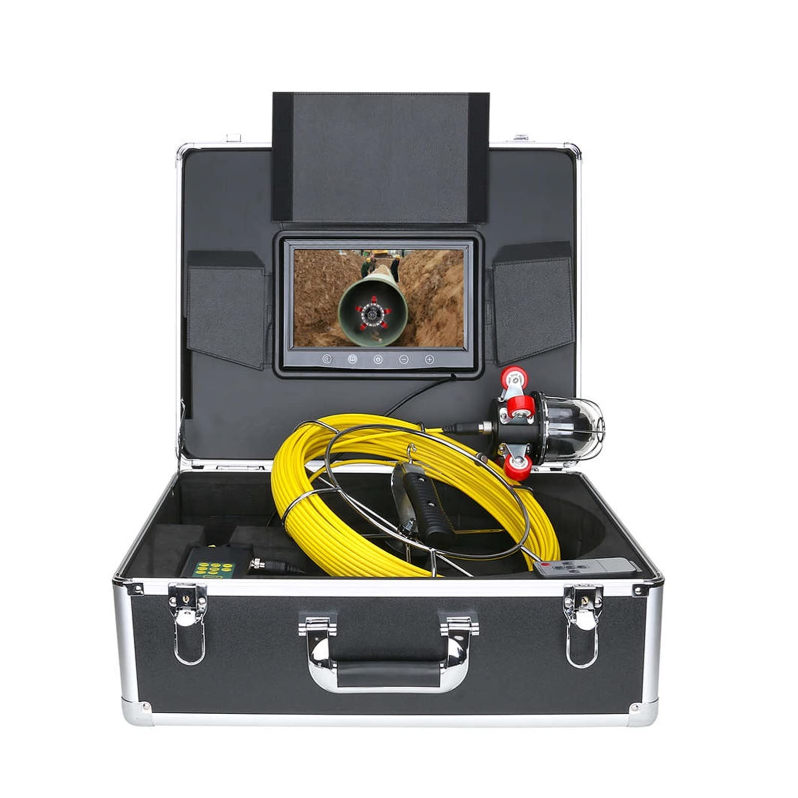 9 Inch Industrial Endoscope with 360° Rotating Camera - 30M Waterproof Pipe Inspection Camera for Drain, Sewer & Pipeline - Detachable Snake Camera with Carrying Case | Perfect for Plumbing, HVAC & Automotive Repairs