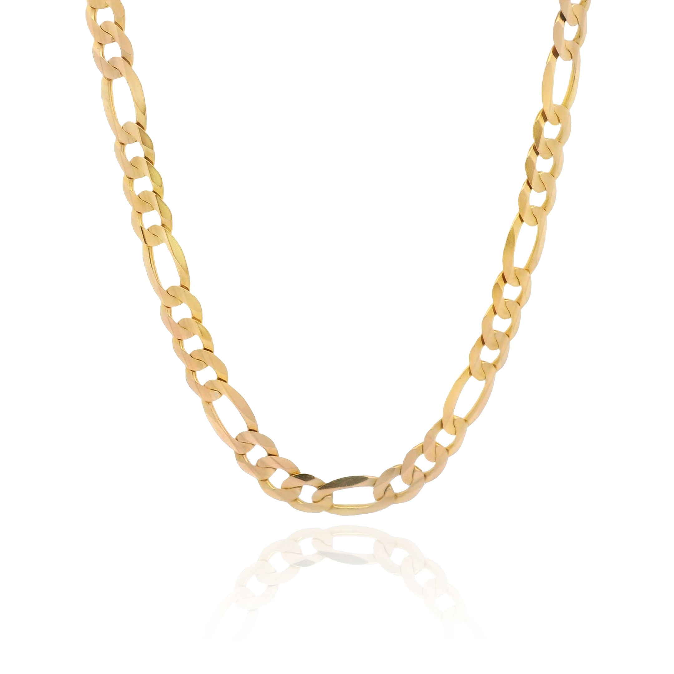 14K Solid Gold Figaro Chain Necklace for Men & Women - 6.8mm Thick, 24 Inches - Durable Luxury Jewelry for Everyday Wear, Gifts & Special Occasions
