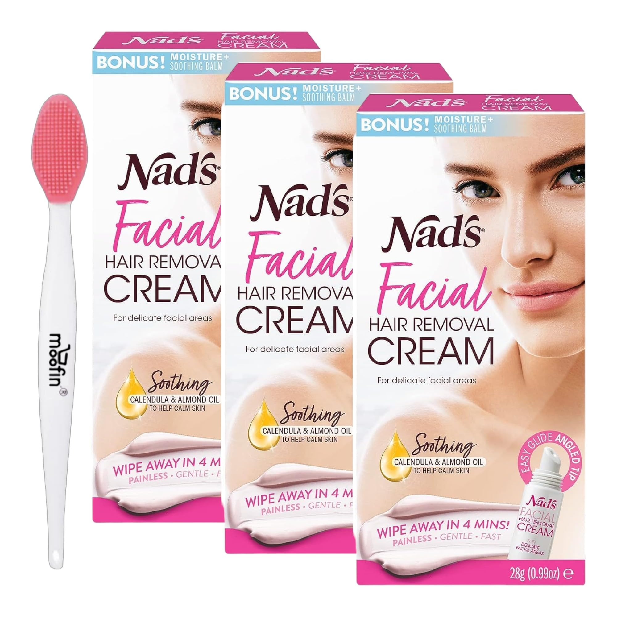 Nad's Facial Wax Hair Removal Cream for Women - Sensitive Skin & Travel-Friendly for Smooth Skin Care