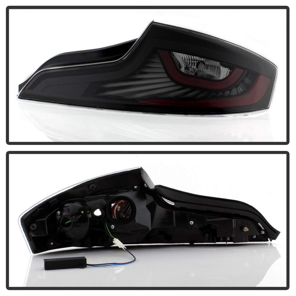 ACANII Smoked LED Tail Lights Brake Lamps Set for 2003-2005 Infiniti G35/G35GT Coupe - Black Housing, Left+Right Pair - Enhance Style & Night Visibility for Sports Cars