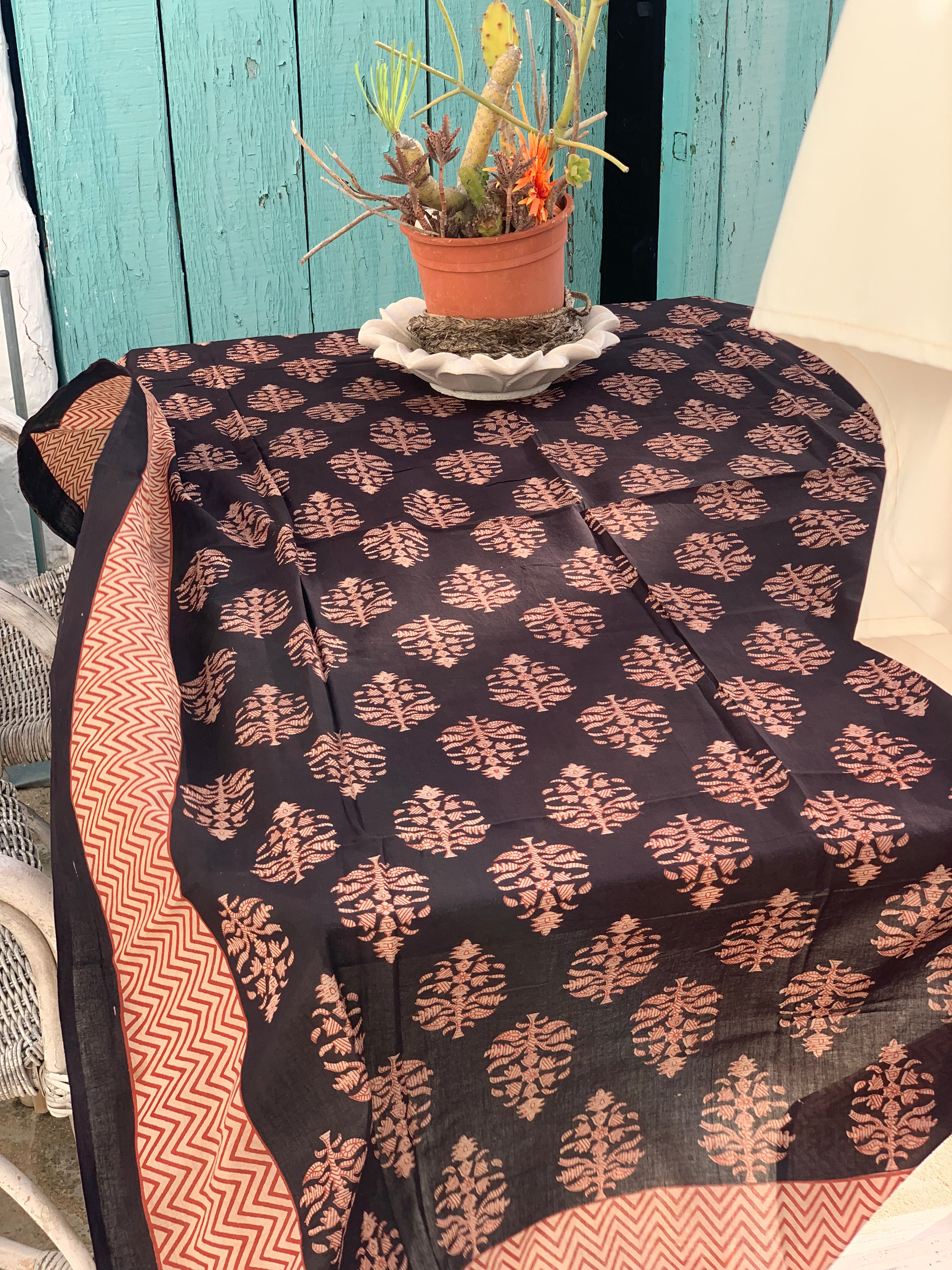 Large Sarong or Pareo - Block Print Design - New Collection - Perfect for Beach, Pool, and Summer Vacations