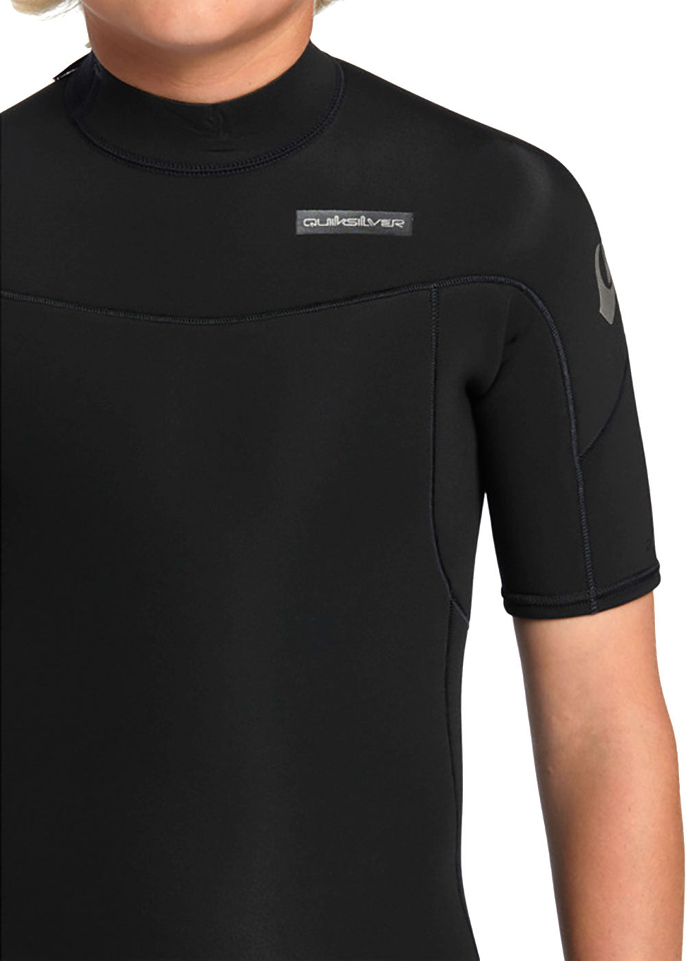 Quiksilver Boys 2mm Short Sleeve Back Zip Spring Wetsuit - Kids Surfing & Swimming Suit for Beach, Pool & Water Sports