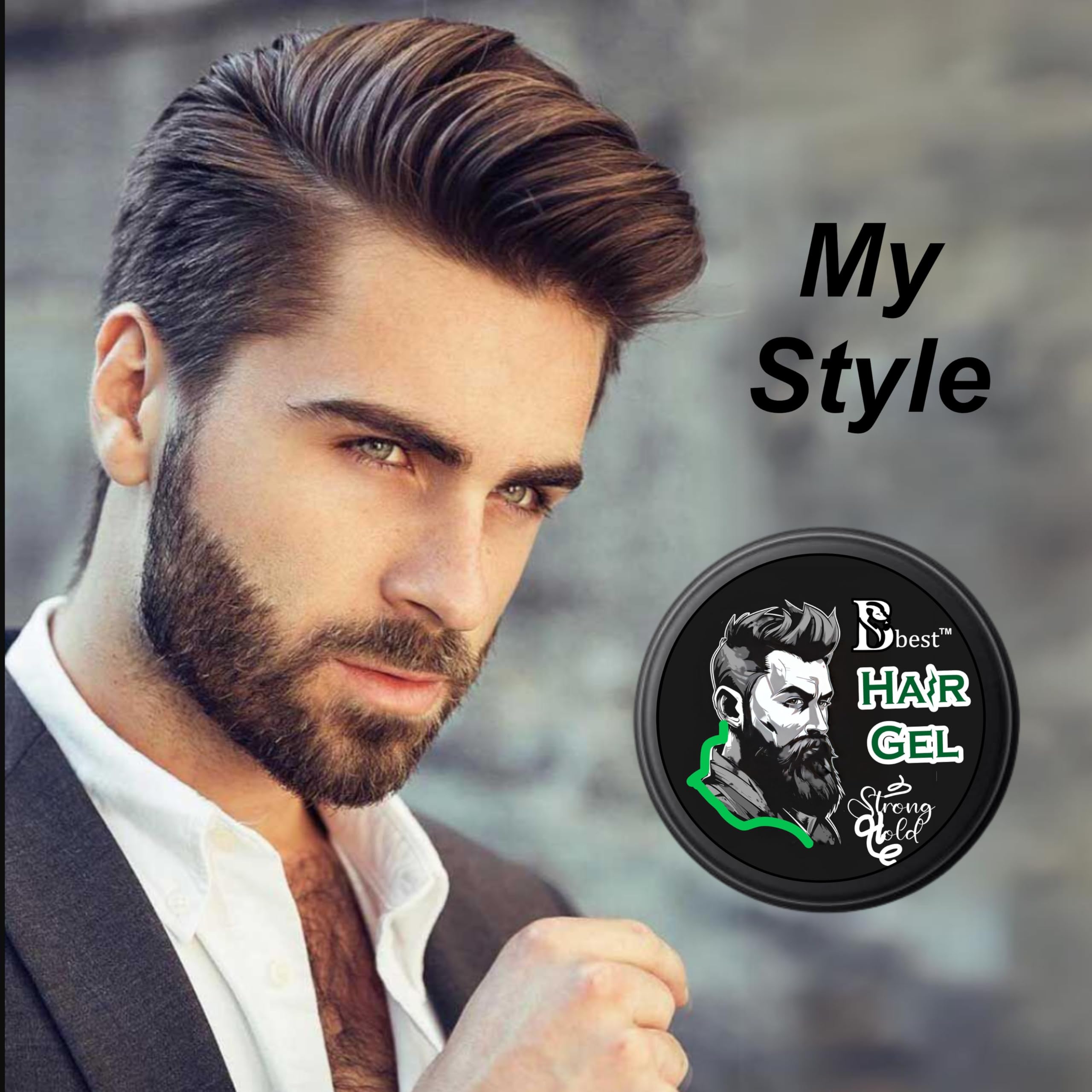 BBest Styling Hair Gel (3.5 oz) - Strong Hold for Curly & Straight Hair | Controls Flyaways | Enhances Curls & Texture | Perfect for Slicked-Back Styles & Short Hair | Salon-Quality Styling for Men & Women | Great for Daily Use, Special Occasions & Professional Looks
