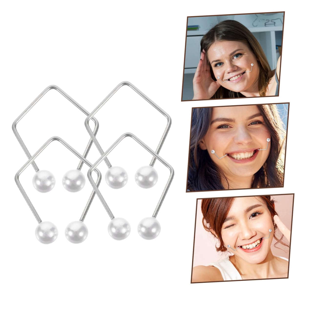 4pcs Dimple Maker Clip for Cheeks - Titanium Face Exerciser & Dimple Trainer Balls - Facial Dimple Creation & Enhancement Kit - Perfect for Natural Dimples & Facial Toning at Home or Gym
