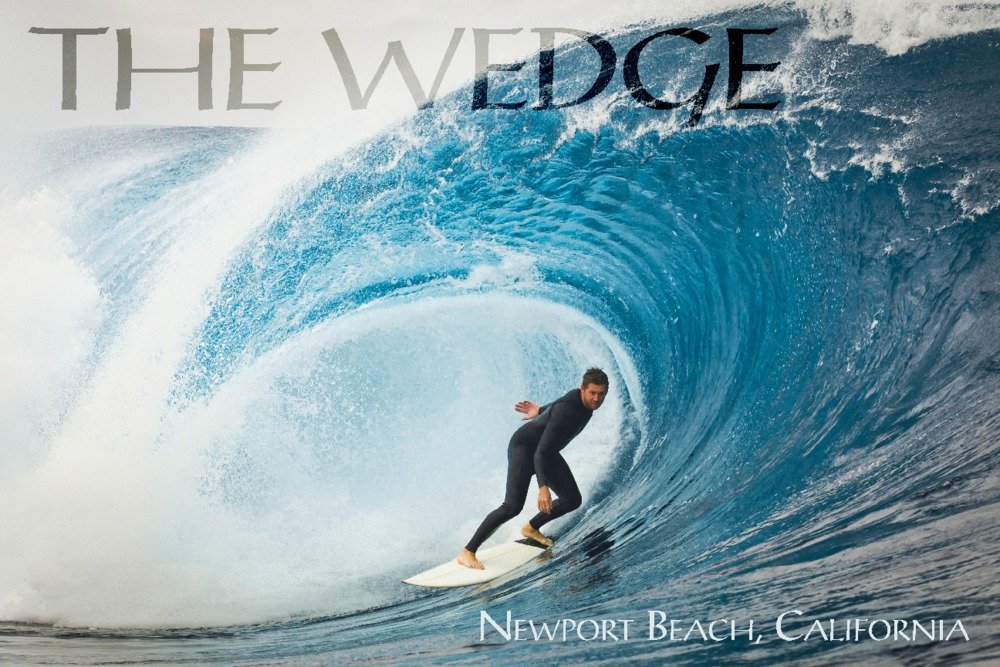 California Newport Beach Surfer in Perfect Wave 73360 - Signed 24x36 Art Print, Wall Decor Poster for Beach House, Surf Shop & Coastal Living Room