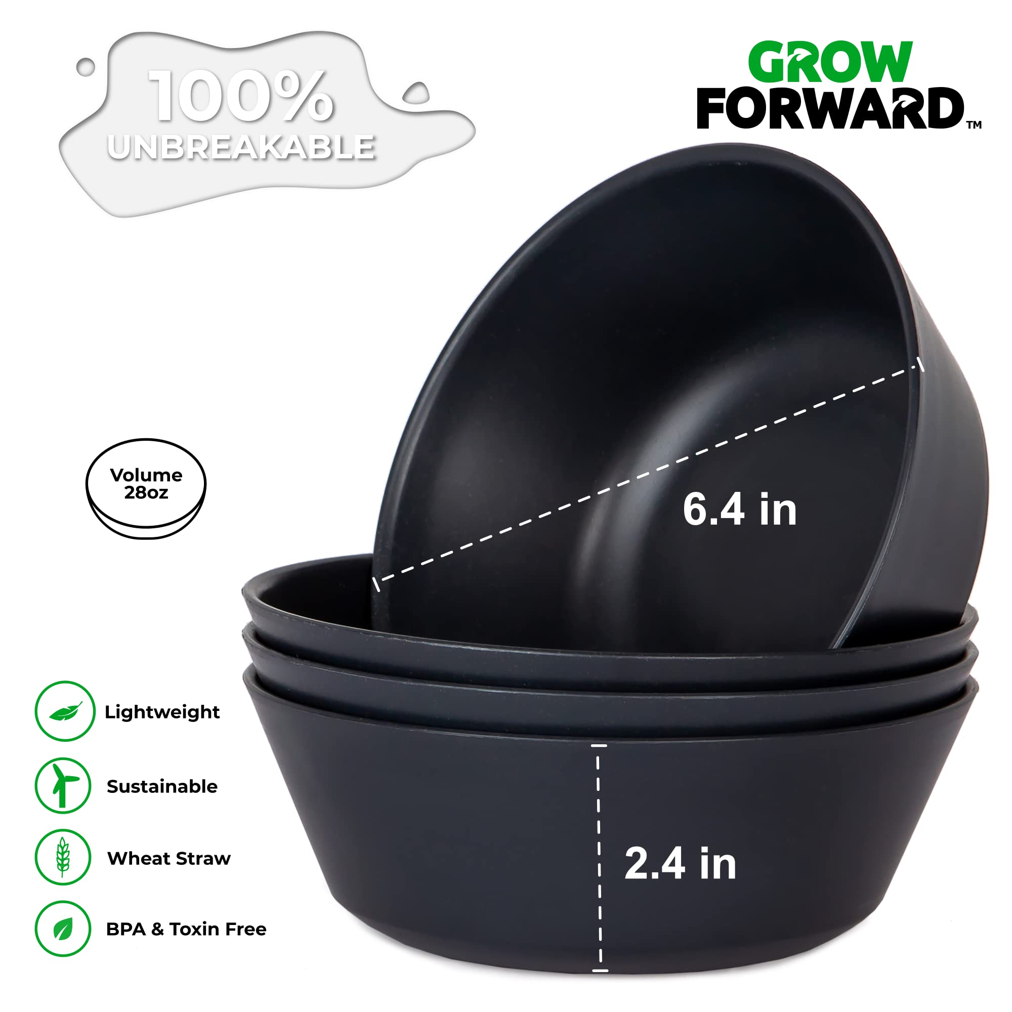 Premium Wheat Straw Plates & Bowls Set - 8pc Unbreakable Microwave Safe Dishes for Camping & RV