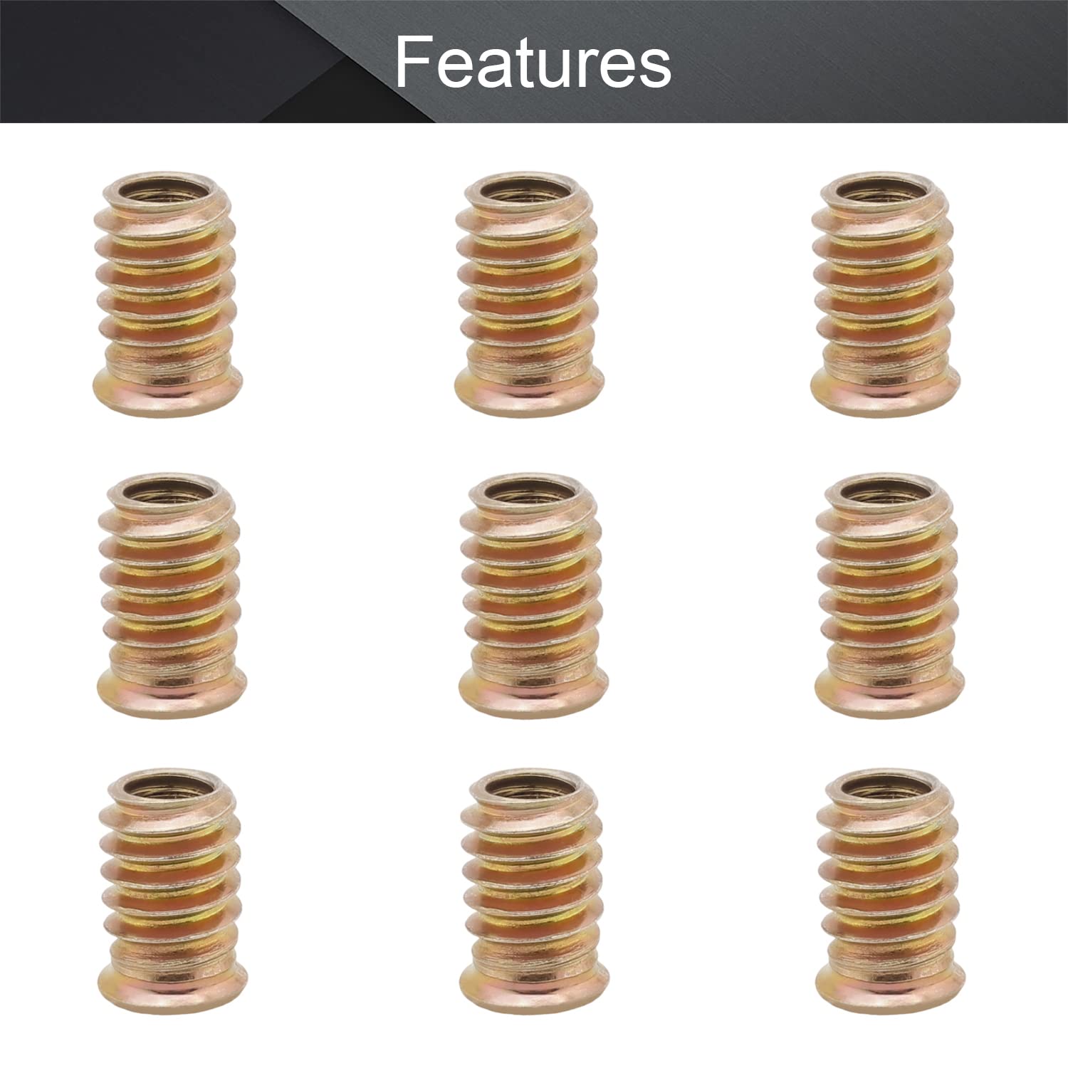 MroMax 30Pcs M8 Hex Threaded Inserts - Zinc Plated Carbon Steel Flanged Screw-in Nuts for Wood Furniture | Hex Socket Drive | 20mm Threaded Inserts | Durable Fastener Connector for DIY Projects, Cabinets & Home Repair