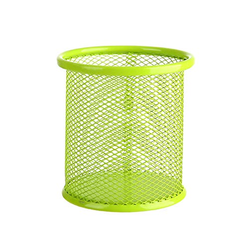 Metal Mesh Pen Holder for Desk - Green Wire Mesh Pencil Cup Organizer for Office & Home | Perfect for Organizing Pens, Markers & Stationery on Work Desk or Study Table