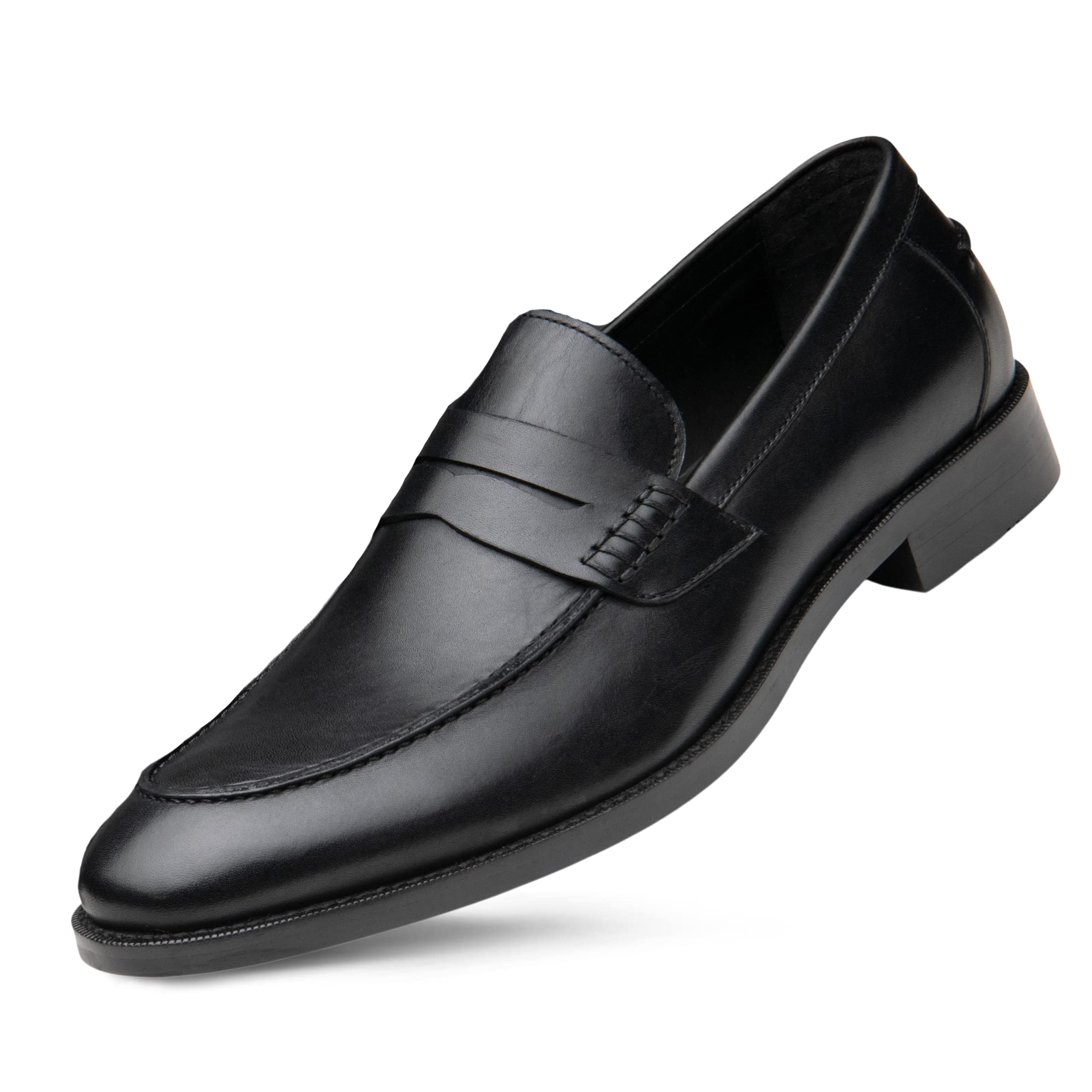 Dunross & Sons Men's Leather Penny Loafers - Slip-On Formal Business Shoes for Men | Comfortable & Stylish for Office, Wedding & Casual Wear