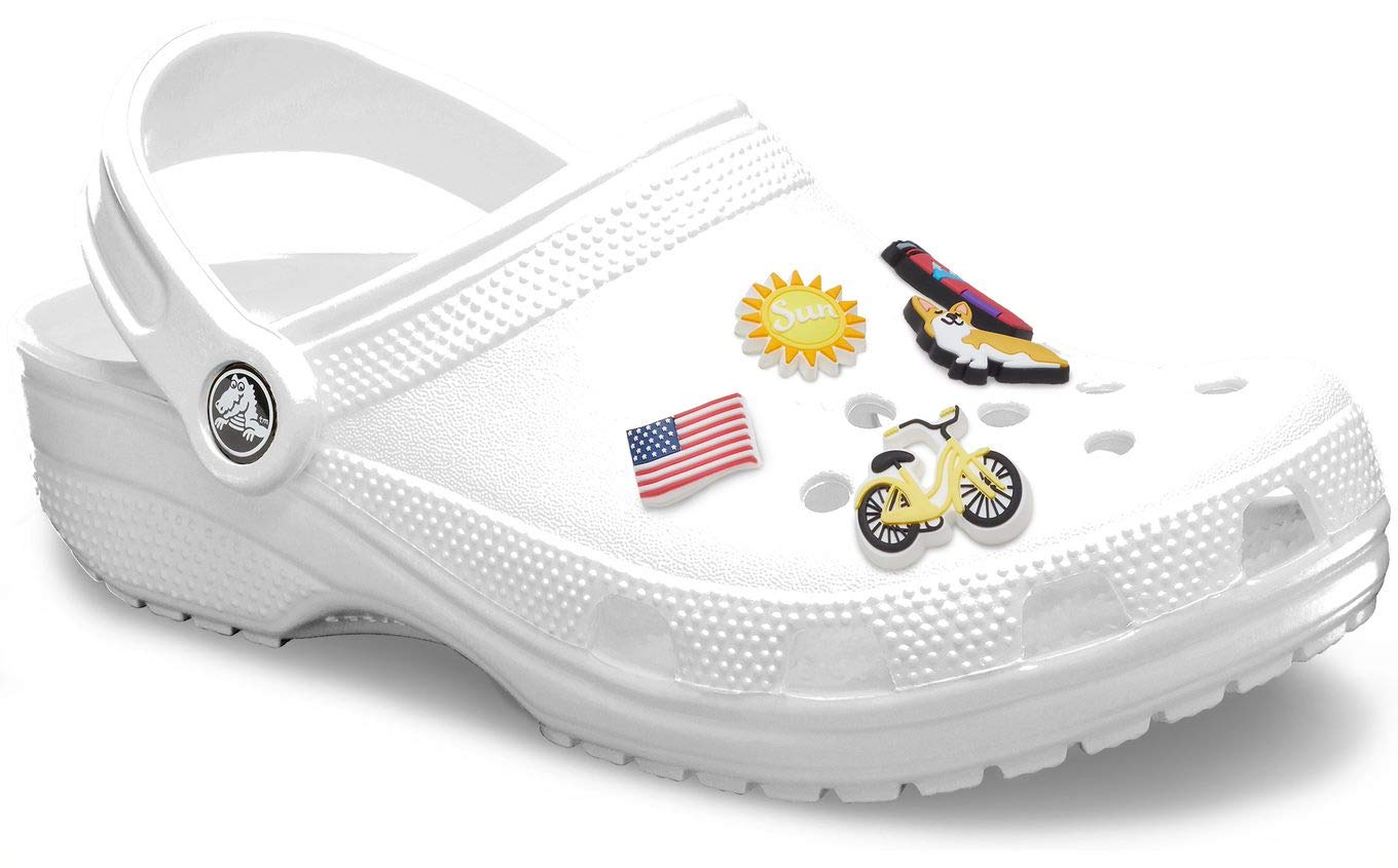 Crocs Classic Clog for Men & Women with Jibbitz Charms - 5-Pack Comfortable Slip-On Shoes for Travel, Work & Casual Wear