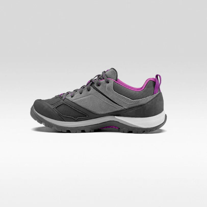 Quechua Women's MH500 Waterproof Hiking Shoes - Lightweight Trail Walking Shoes for Outdoor Adventures in Pink Grey